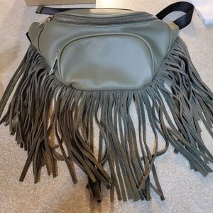 Leather fringe fanny pack, waist purse!